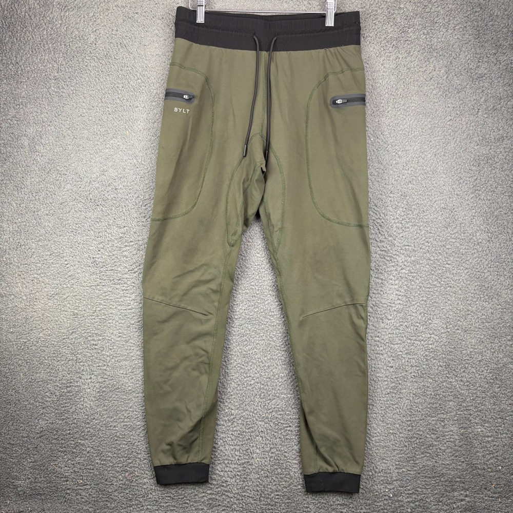 BYLT Premium‎ Jogger Mens Medium Olive Green Tech Utility Sweatpants